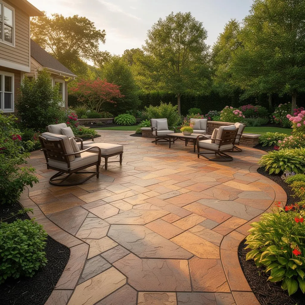 After — Backyard Stamped Patio